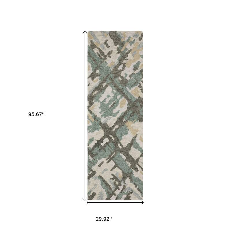 HomeRoots Abstract Modern Rectangle Area Rug