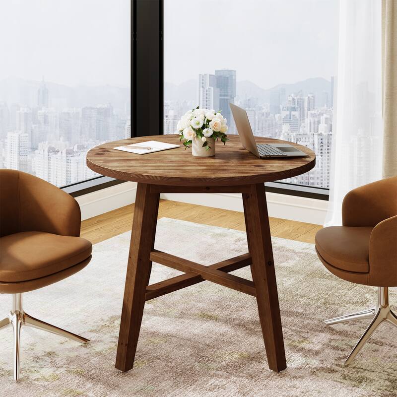 Solid Wood Conference Table, Office Meeting Table, Discussion Table Collaboration Desk