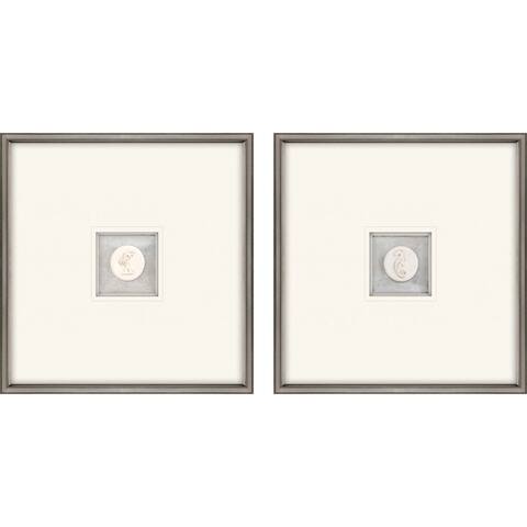 Coastal Intaglio III S/2 Mixed Media Framed Art Under Glass - White