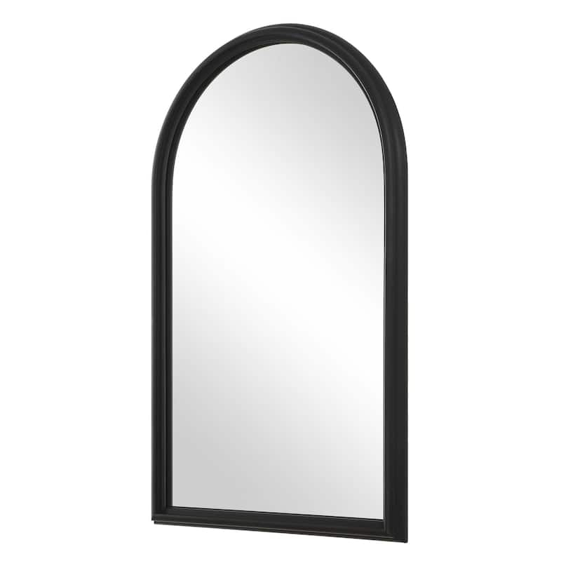 Copper Grove Black Aluminum Layered Arch Wall Mirror