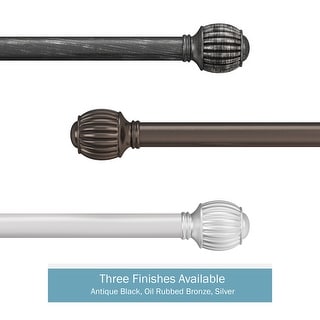 Adjustable Window Curtain Rod and Cap Shaped Finial