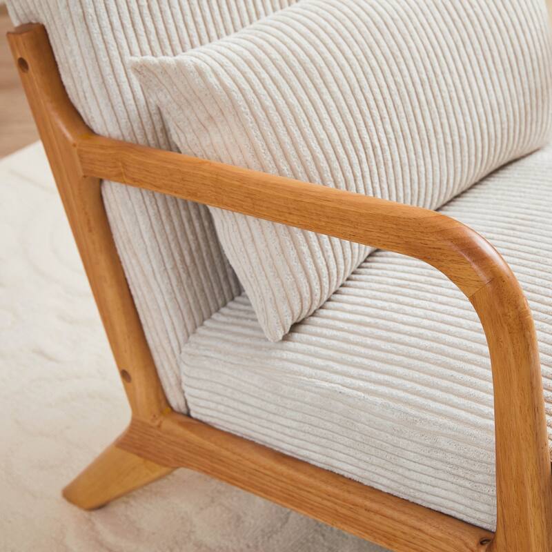 Mid-Century Modern Accent Chair, Arm Chair Living Room Chairs with Pillow