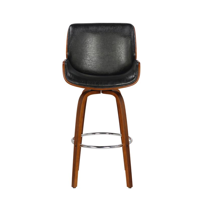 Porthos Home Miller Swivel Faux Leather Mid-Century Counter Stool
