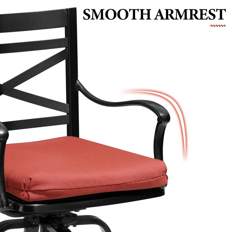 Outdoor Indoor Patio Bar Stools Aluminum Swivel Bar Chair with Sunbrella Cushion