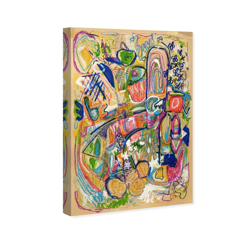 Wynwood Studio Canvas Abstract Lively City Yellow and Mustard Modern & Contemporary Wall Art Canvas Print