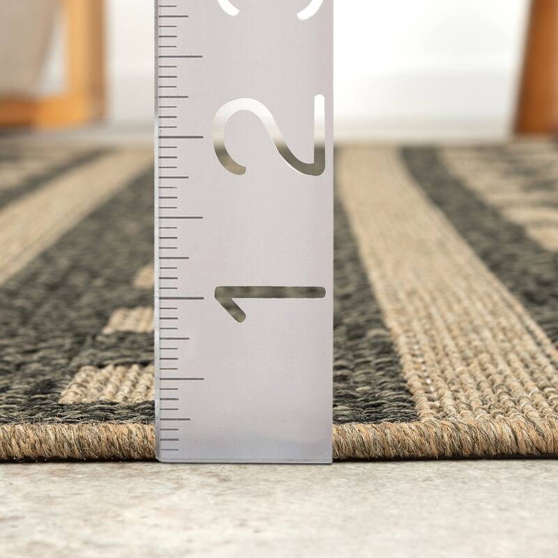 Abani Rugs Patio PAT150A Outdoor Beige Grey Tribal Area Rug