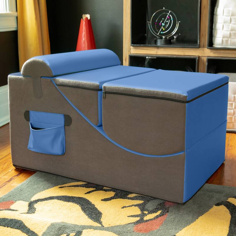 Jaxx Flexx V-Tex Convertible 3 in 1 Gamer Chair, Table, & Ottoman w/ Adjustable Headrest - Vinyl
