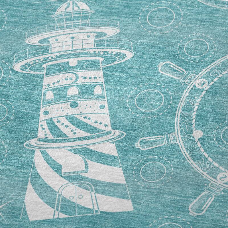Premium Machine Washable ASB154 Coastal Lighthouse Sherpa Throw Blanket