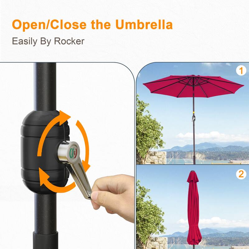 LIVOOSUN 9ft Patio Umbrella Outdoor Table Umbrella with Tilt and Crank