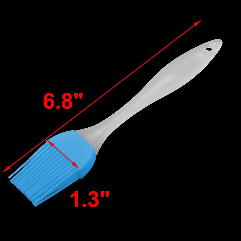 Silicone Head Barbecue Basting Grilling Cooking Condiment Pastry Brush - Blue