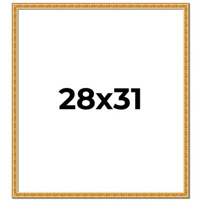 28x31 Frame Gold Real Wood Picture Frame Width 1 inches | Interior
