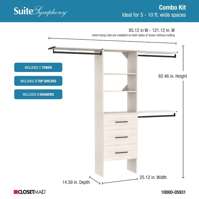 ClosetMaid SuiteSymphony Modern 3-Drawer 25-Inch Tower Closet Organizer