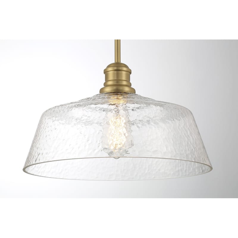Bellevue SH23830 15" Wide Pendant with a patterned glass dome shade