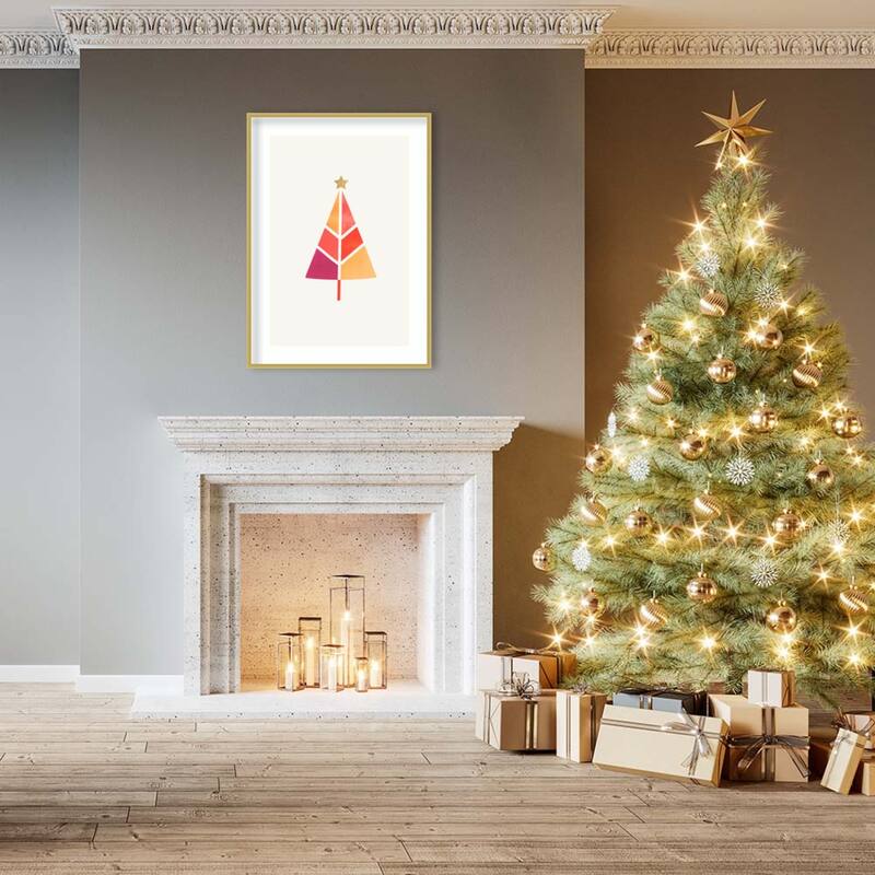 Little Christmas Tree by Kubistika Wood Framed Wall Art Print