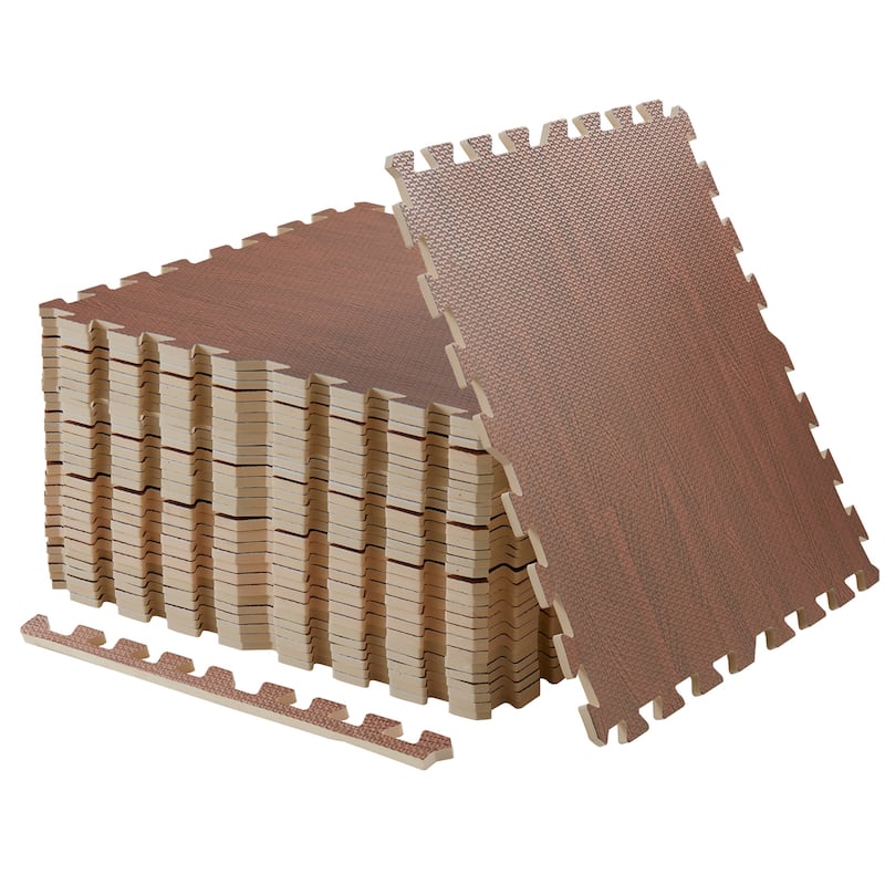 12 Tiles Gym Foam Puzzle Floor Tiles 24x24" Interlocking Floor Mats 48sq.ft
