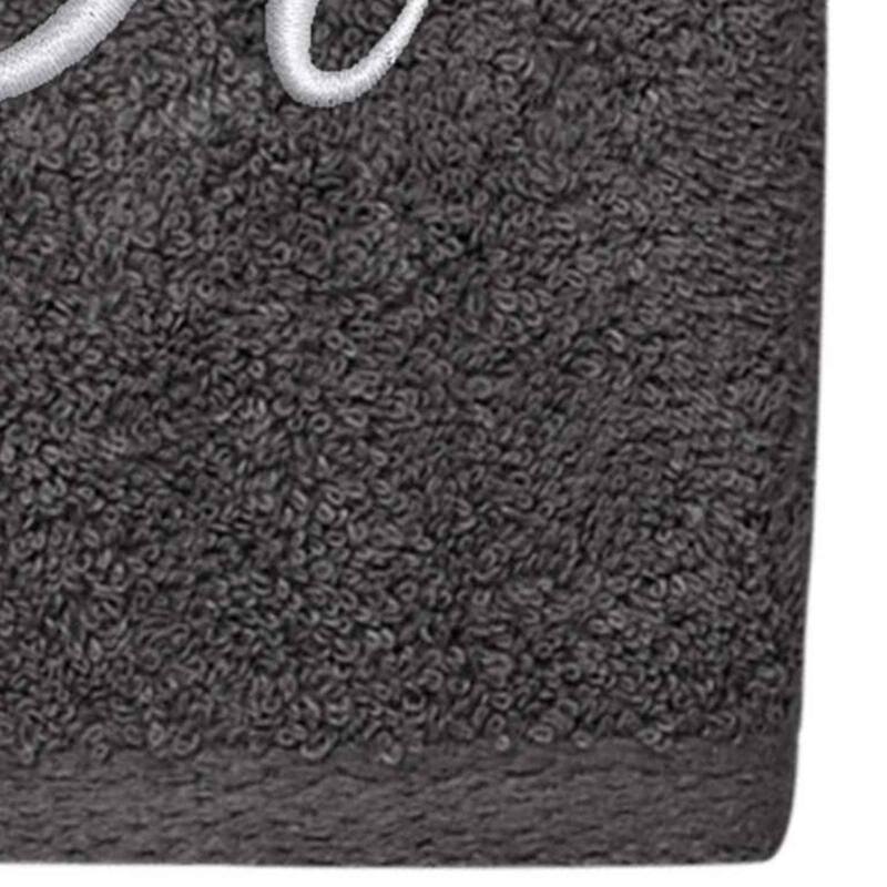 Avanti Linens Granite/Silver Script Monogram Hand Towel Letter R - Hand Towel