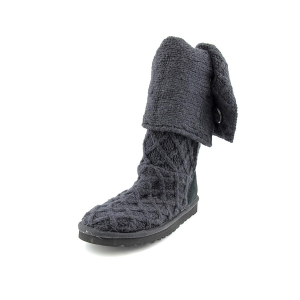 Ugg Australia Lattice Cardy Women Round Toe Canvas Black Winter Boot