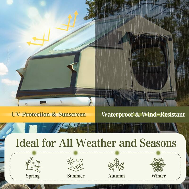 Erommy Inflatable Camping Tent, Glamping Tents 4 Season Waterproof Windproof Cotton Tent with Stove Jack & Mesh Windows & Pump