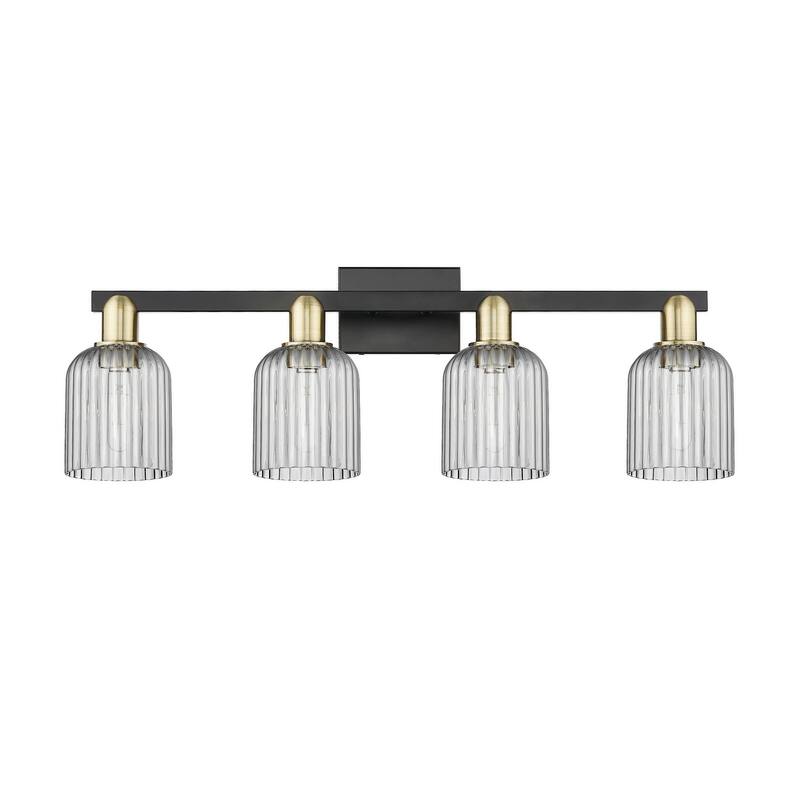 Innovations Lighting 716-4W-11-32 Bridal Veil Vanity Bridal Veil 4 - Black Antique Brass / Light Smoke