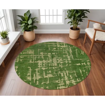 Heliw Geometric Abstract Modern Non Skid Woven Area Rug By HomeRoots - 48' X '48' X '0.2
