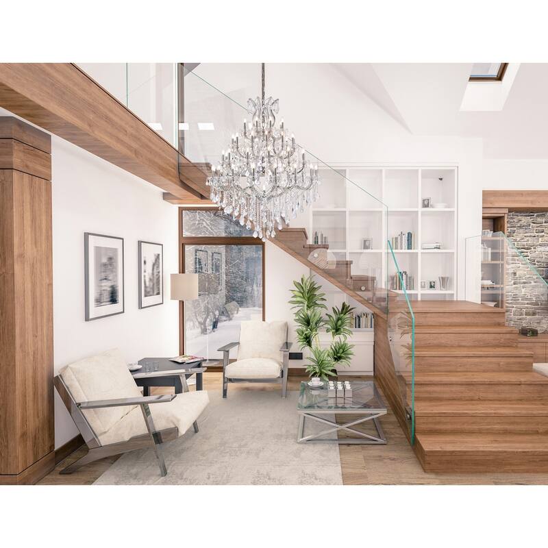 Fleur Illumination Collection Chandelier D:46in H:62in Lt:49 Chrome Finish