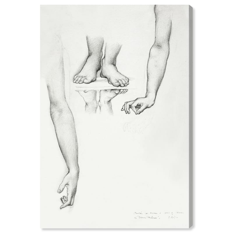 Wynwood Studio Canvas Classic and Figurative Arms and Feet of Venus Black and Antique White Traditional Wall Art Canvas Print