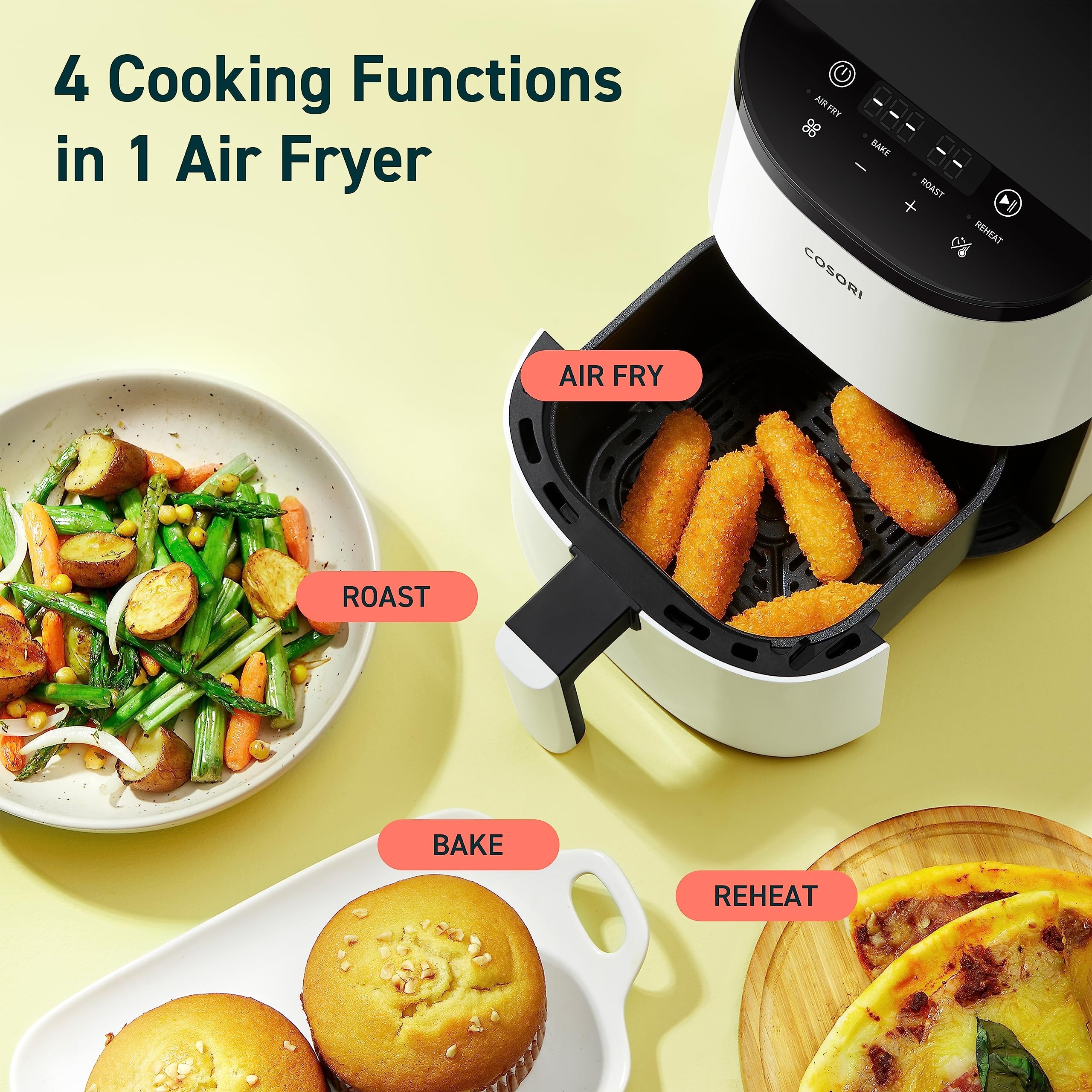 Air Fryer XL, 5.5 Qt. Capacity that can Air Fry, Air Roast, Bake, Reheat &  Dehydrate, with Dishwasher Safe, Grey - Bed Bath & Beyond - 39579619