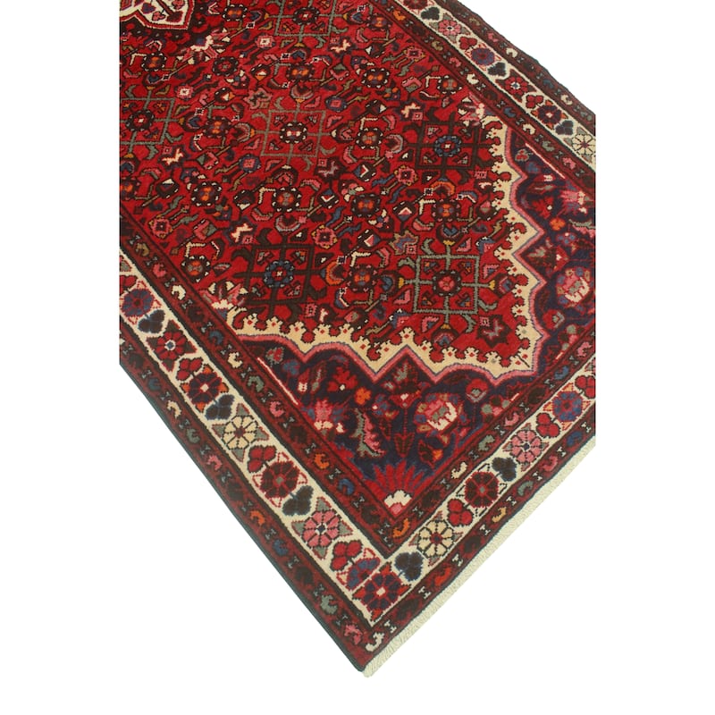 Fine Vintage Distressed Alf Red/Ivory Runner - 3'8" x 10'11"