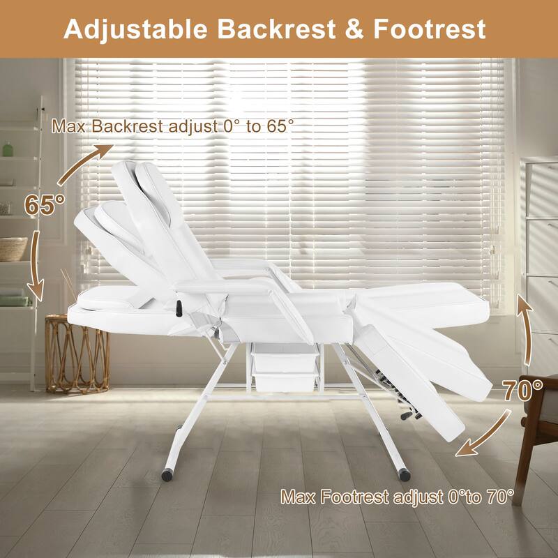 Massage Salon Tattoo Chair Spa Salon Facial Bed Beauty White