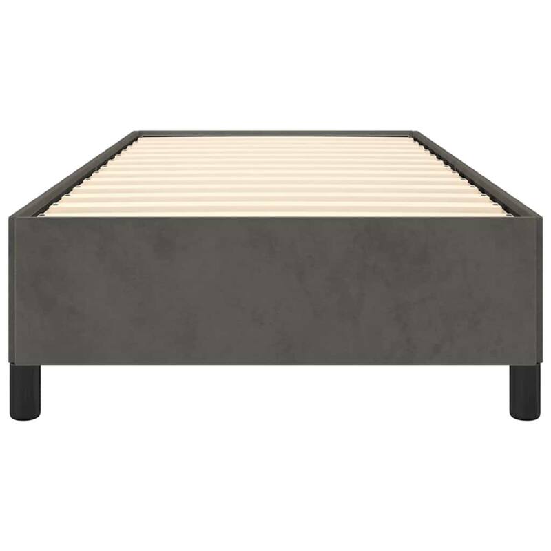 Low Profile Twin XL Bed Frame, Gray Velvet Fabric Upholstery