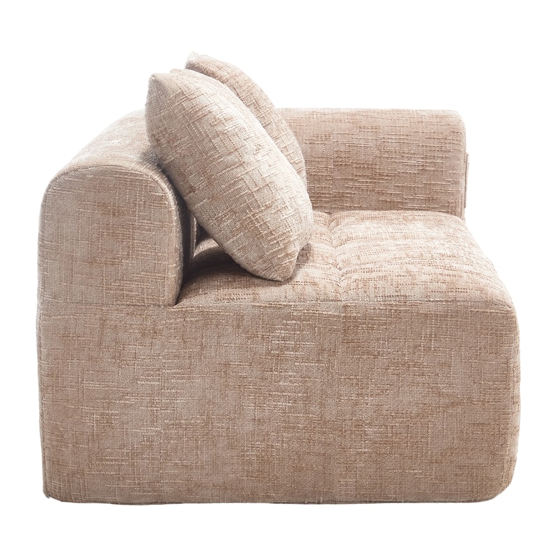 Chenille Loveseat Sofa Upholstered Deep Seat Sofa, Lounge Couch Corner Sofa Minimalist Modular Couches for Apartment