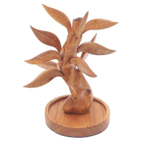 Novica Handmade Enduring Life Wood Jewelry Holder