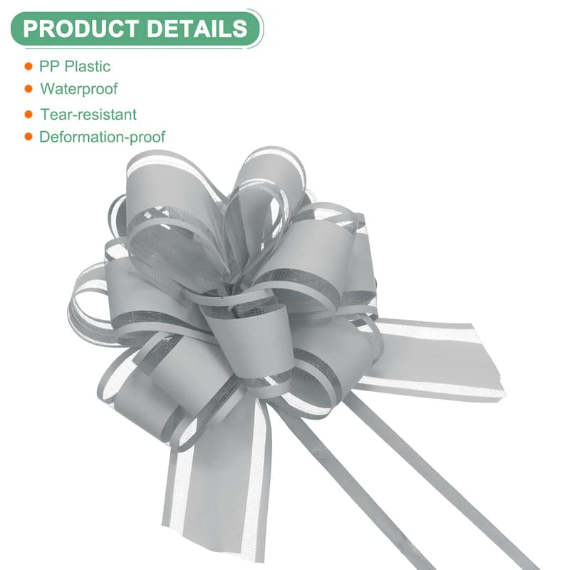 10pcs Large Pull Bow 6 Inch Bows for Wedding Baskets Decorations - Grey