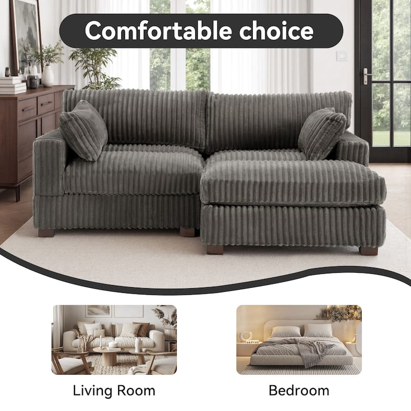Oversized Plush Modular Sectional Sofa Couch with Ottoman