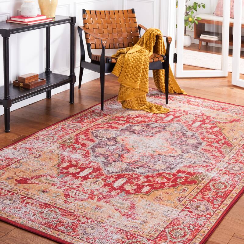 SAFAVIEH Tucson Machine Washable Slip Resistant Effa Traditional Rug