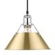 preview thumbnail 1 of 0, Yep by Golden Lighting Orwell 1-light 10in Pendant in Chrome and Brushed Champagne Brass shade - Silver