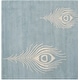 preview thumbnail 29 of 60, SAFAVIEH Handmade Soho Simi Peacock Feather N.Z. Wool Rug 6' Square - Light Blue/Ivory - Square