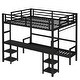 preview thumbnail 14 of 12, Convertible Queen Over Twin XL Metal Loft Bed with Foldable Sofa, Built-In Desk, Shelves, USB Ports & LED Lighting