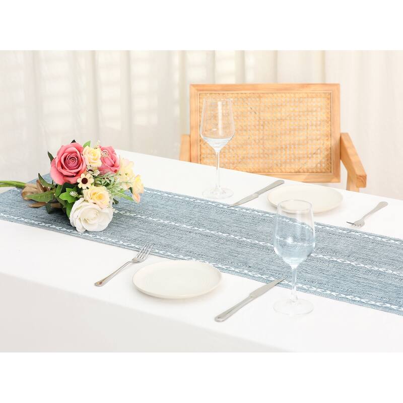 1 Pack Rustic Table Runner, Farmhouse Table Runners with Tassels, Rustic Table Runner