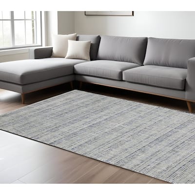 HomeRoots Striped Industrial Rectangle Area Rug