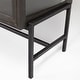 preview thumbnail 22 of 47, Arelius Light Brown w/ Black Metal Base 4 Door Glass Cabinet Sideboard - 70.0L x 18.0W x 32.0H