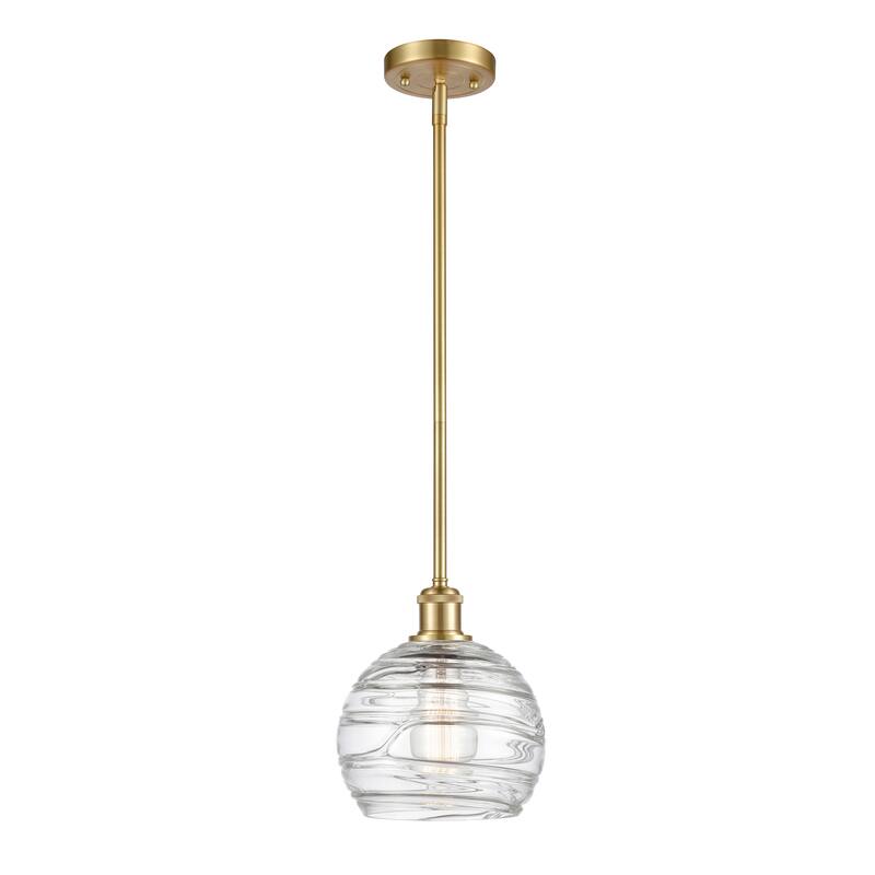 Innovations Lighting Athens Deco Swirl - 1 Light 8" Stem Hung Mini Pendant - Satin Gold