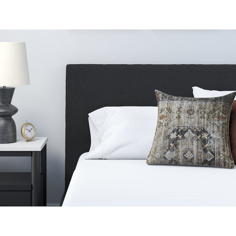 Signature Design by Ashley Cadmori Black Upholstered Bed with Roll Slats