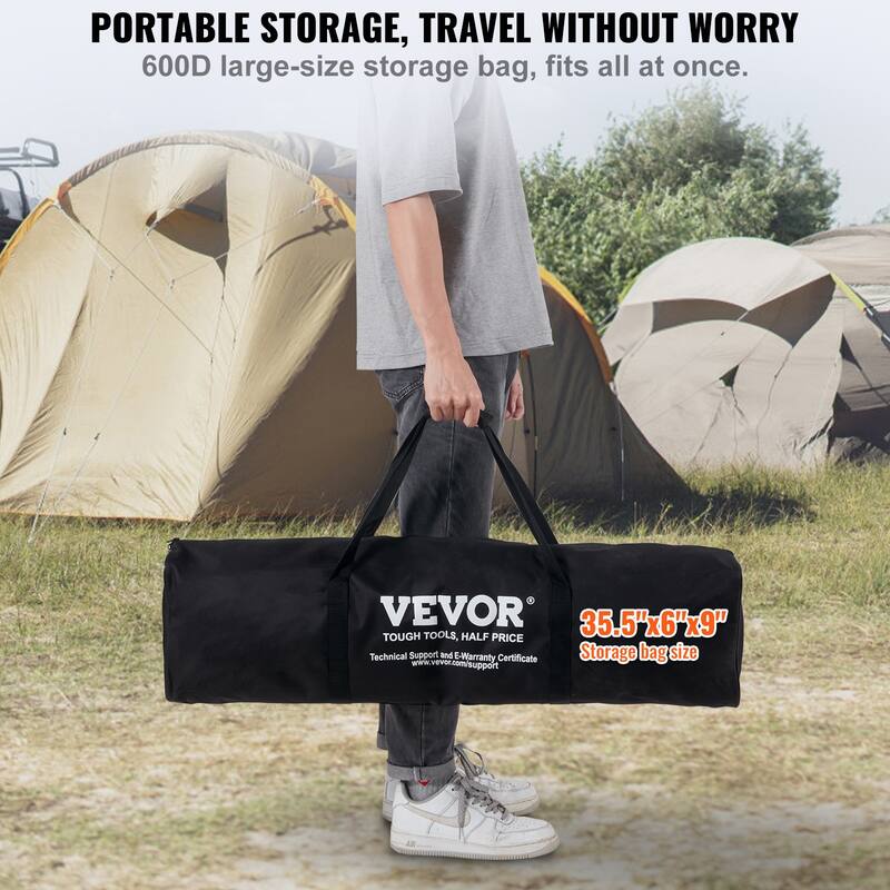 VEVOR Volleyball and Badminton Set,Easy Setup for Backyard Beach Lawn