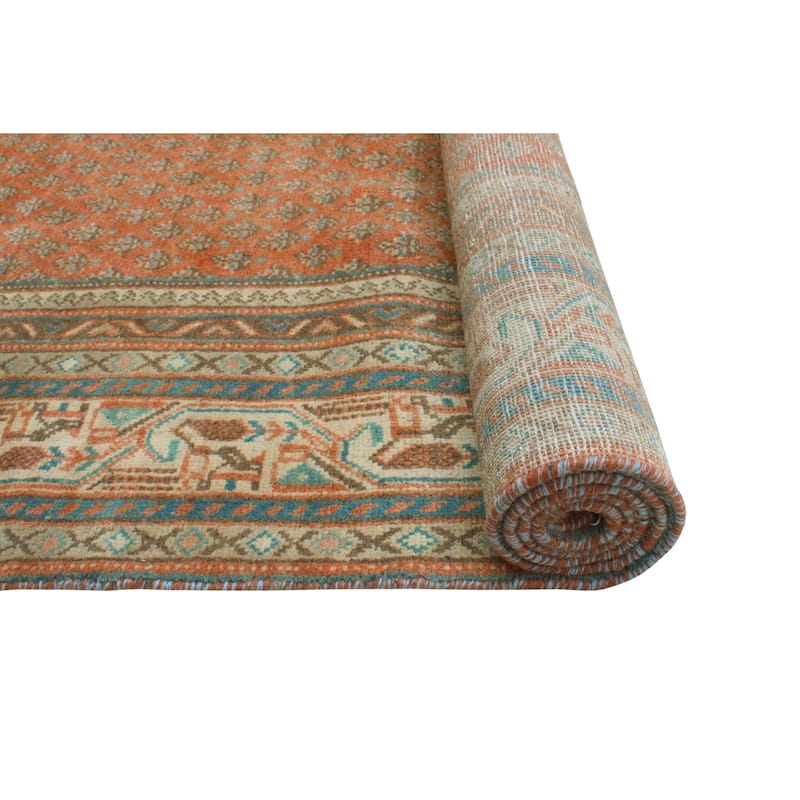 Fine Vintage Distressed Cartere Rust/Beige Rug - 6'0" x 8'6"