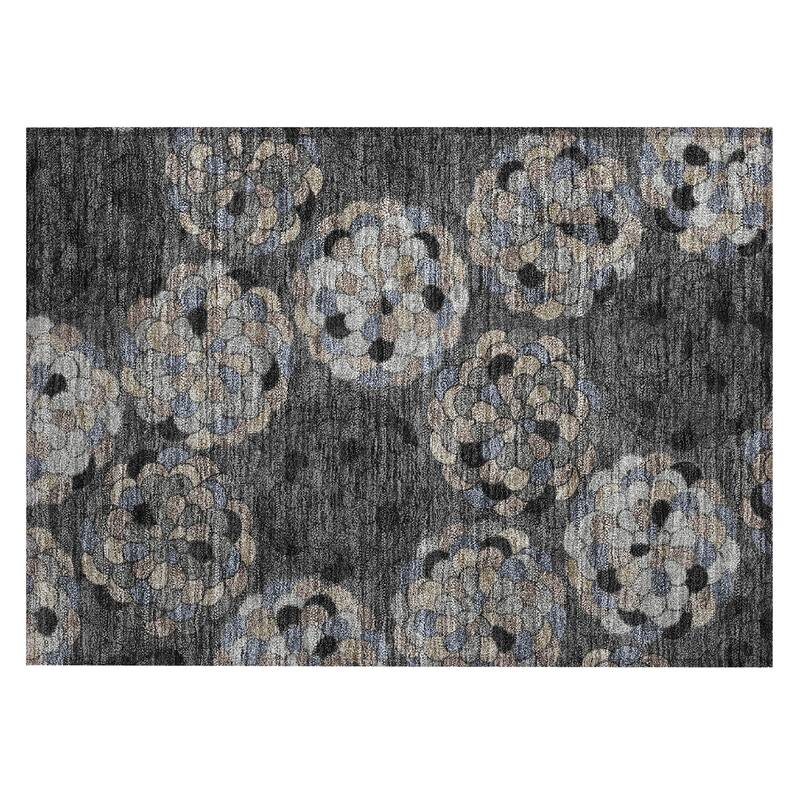 Machine Washable Indoor/ Outdoor Mosaic Cluster Chantille Rug