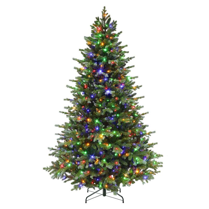 Puleo International 6.5' Pre-Lit Linden Fir Artificial Tree with 350 Dual-Color LED Lights