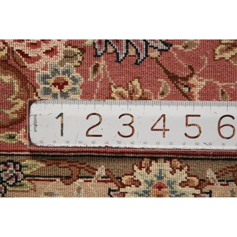 Vegetable Dye Tabriz Chinese Area Rug Handmade Wool And Silk Carpet - 8'0"x 9'11"