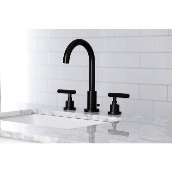slide 2 of 25, Manhattan 8 in. Widespread Bathroom Faucet Matte Black
