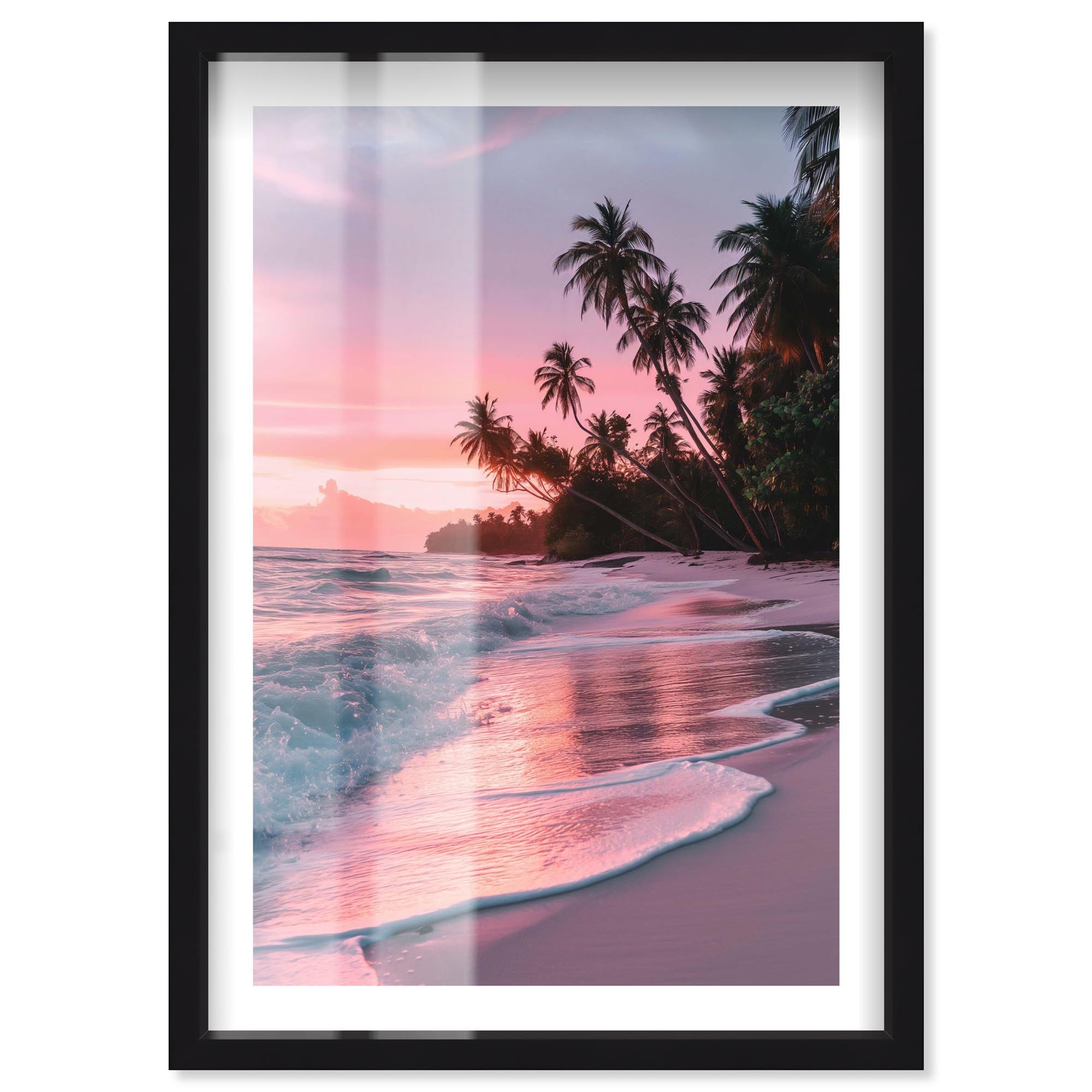 Beautiful Sunset Beach Travel Photography Shadowbox Print by Notoriart